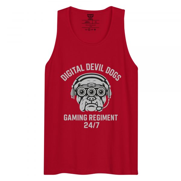 mens-premium-tank-top-red-front-68c16f2cdcc19.jpg Digital Devil Dogs Tank Top | Premium | 2-3X