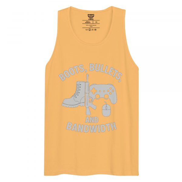 mens-premium-tank-top-squash-front-68c16ea92bd16.jpg Boots, Bullets, and Bandwidth Tank Top | Premium | 2-3X
