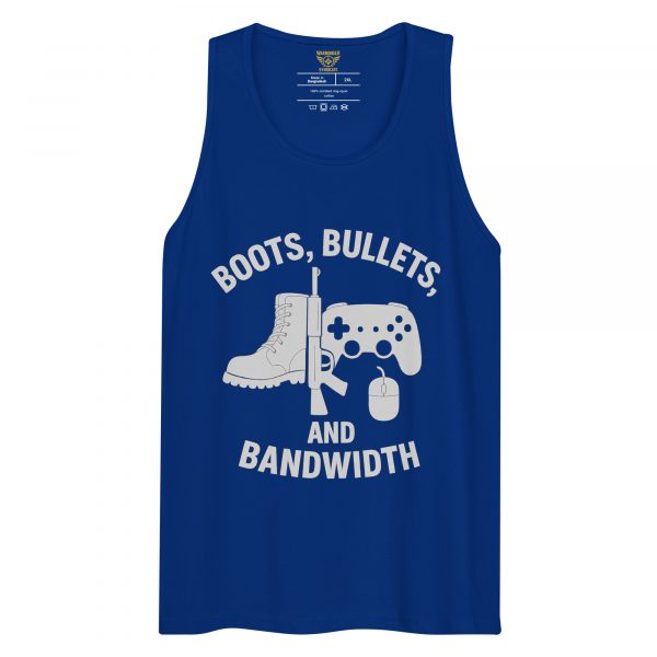 mens-premium-tank-top-team-royal-front-68c16ea927926.jpg Boots, Bullets, and Bandwidth Tank Top | Premium | 2-3X