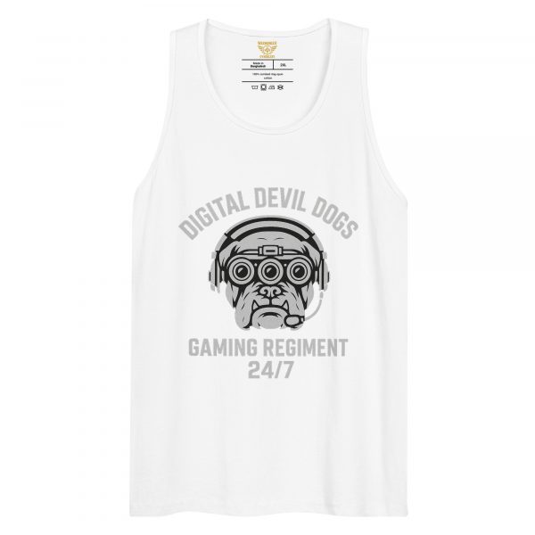 mens-premium-tank-top-white-front-68c16f2cdff2c.jpg Digital Devil Dogs Tank Top | Premium | 2-3X