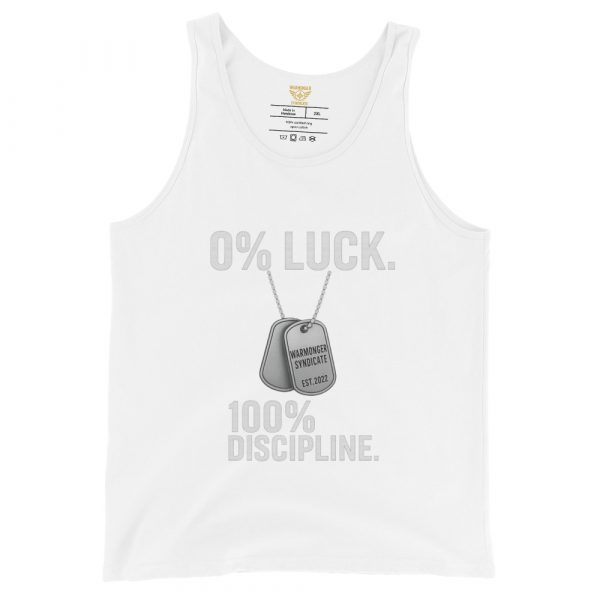 mens-staple-tank-top-white-front-68c0cd917b99b.jpg 0% Luck 100% Discipline Tank Top | Select | 2X