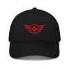 Red Embroidered Logo Dad Cap | Organic