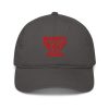 Red Embroidered Brand Logo Dad Cap | Organic