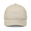 White Embroidered Logo Dad Cap | Organic