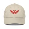 Red Embroidered Logo Dad Cap | Organic