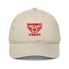 Red Embroidered Brand Logo Dad Cap | Organic