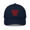 Red Embroidered Brand Logo Dad Cap | Organic