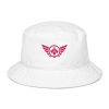 organic-bucket-hat-bio-white-front-68bb1a764a53b.jpg Flamingo Embroidered Logo Bucket Hat | Organic
