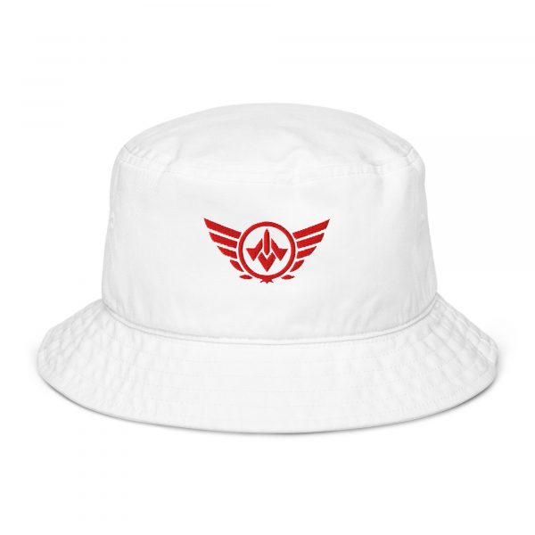 Red Embroidered Logo Bucket Hat | Organic