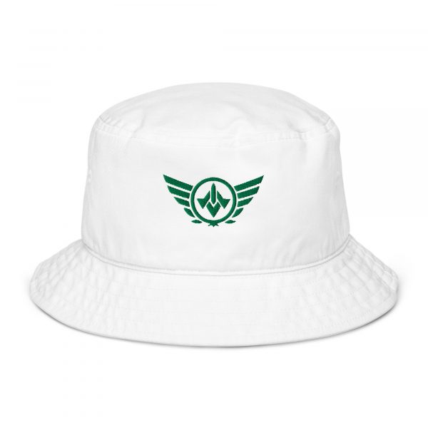 organic-bucket-hat-bio-white-front-68bb1b6c35bd5.jpg Kelly Green Embroidered Logo Bucket Hat | Organic