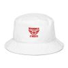 Red Embroidered Brand Logo Bucket Hat | Organic