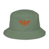 Orange Embroidered Logo Bucket Hat | Organic