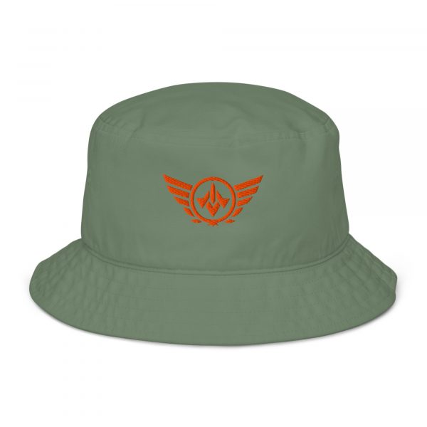 Orange Embroidered Logo Bucket Hat | Organic