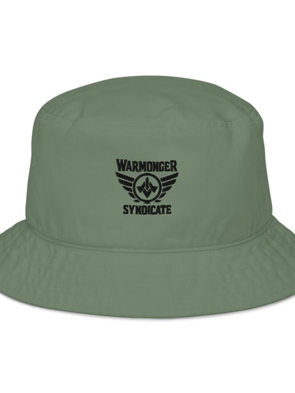 Black Embroidered Brand Logo Bucket Hat | Organic