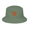 Orange Embroidered Brand Logo Bucket Hat | Organic