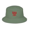 Red Embroidered Brand Logo Bucket Hat | Organic