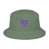 Purple Embroidered Brand Logo Bucket Hat | Organic