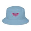 organic-bucket-hat-slate-blue-front-68bb1a764a3e7.jpg Flamingo Embroidered Logo Bucket Hat | Organic