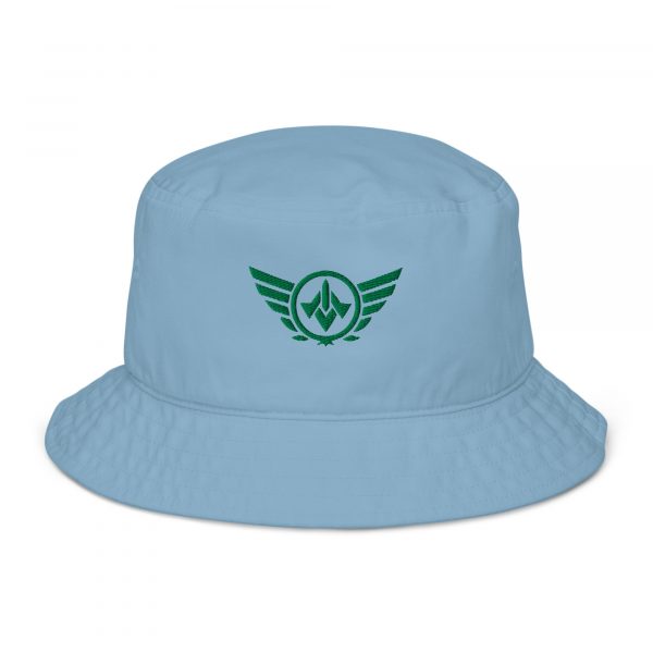 organic-bucket-hat-slate-blue-front-68bb1b6c35a3c.jpg Kelly Green Embroidered Logo Bucket Hat | Organic
