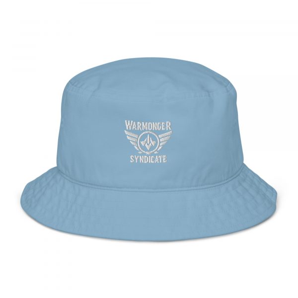 White Embroidered Brand Logo Bucket Hat | Organic