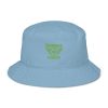 organic-bucket-hat-slate-blue-front-68bb21042bd12.jpg Kiwi Green Embroidered Brand Logo Bucket Hat | Organic