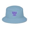 Purple Embroidered Brand Logo Bucket Hat | Organic