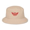 Red Embroidered Logo Bucket Hat | Organic