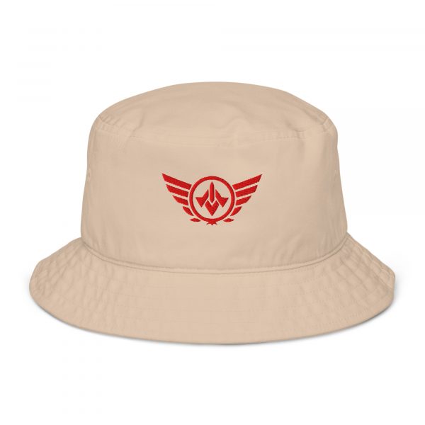 Red Embroidered Logo Bucket Hat | Organic