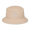 White Embroidered Brand Logo Bucket Hat | Organic