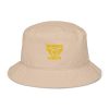 Gold Embroidered Brand Logo Bucket Hat | Organic