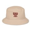 Maroon Embroidered Brand Logo Bucket Hat | Organic