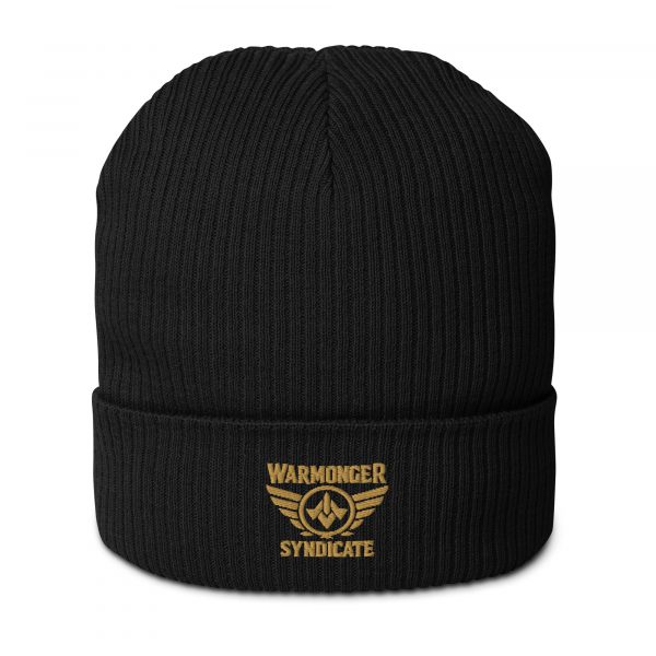 Old Gold Embroidered Brand Logo Beanie | Organic Ribbed
