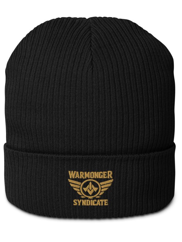 Old Gold Embroidered Brand Logo Beanie | Organic Ribbed