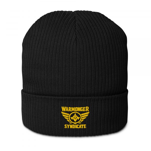 Gold Embroidered Brand Logo Beanie | Organic Ribbed