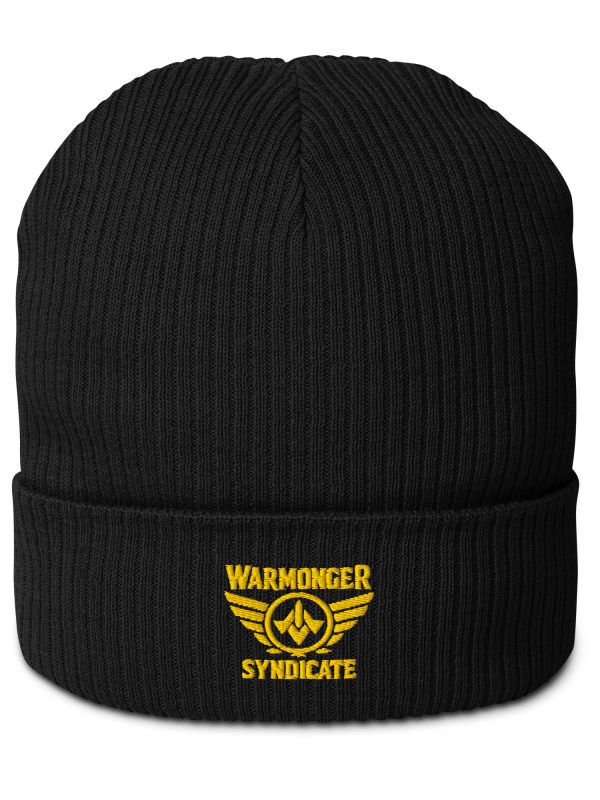 Gold Embroidered Brand Logo Beanie | Organic Ribbed