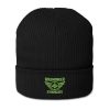 Kiwi Green Embroidered Brand Logo Beanie | Organic Ribbed