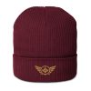 Old Gold Embroidered Logo Beanie | Organic Ribbed