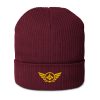 Gold Embroidered Logo Beanie | Organic Ribbed