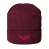 Flamingo Embroidered Logo Beanie | Organic Ribbed