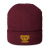 Gold Embroidered Brand Logo Beanie | Organic Ribbed