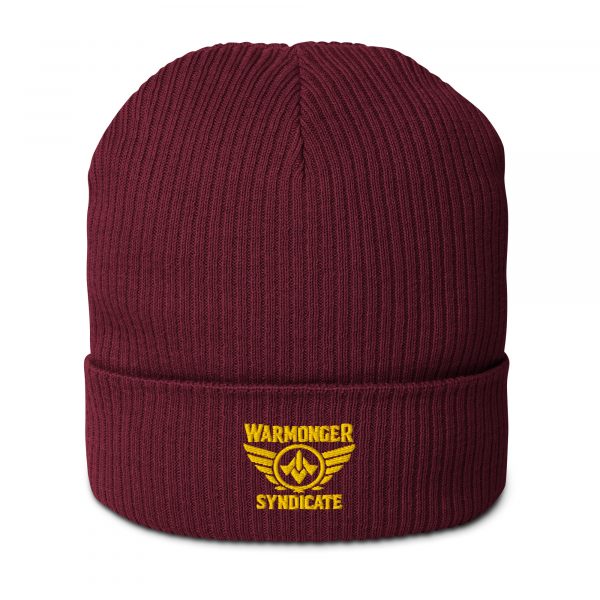 Gold Embroidered Brand Logo Beanie | Organic Ribbed