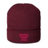 Flamingo Embroidered Brand Logo Beanie | Organic Ribbed