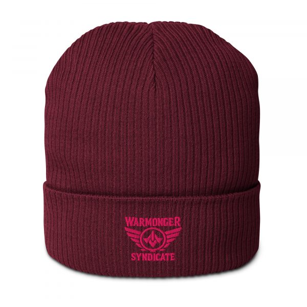 Flamingo Embroidered Brand Logo Beanie | Organic Ribbed