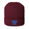 Aqua Embroidered Brand Logo Beanie | Organic Ribbed