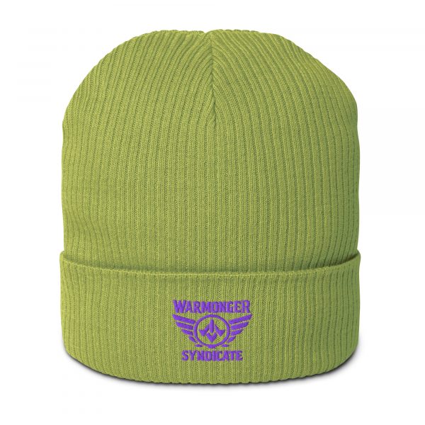 Purple Embroidered Brand Logo Beanie | Organic Ribbed