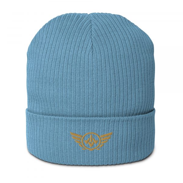 Old Gold Embroidered Logo Beanie | Organic Ribbed