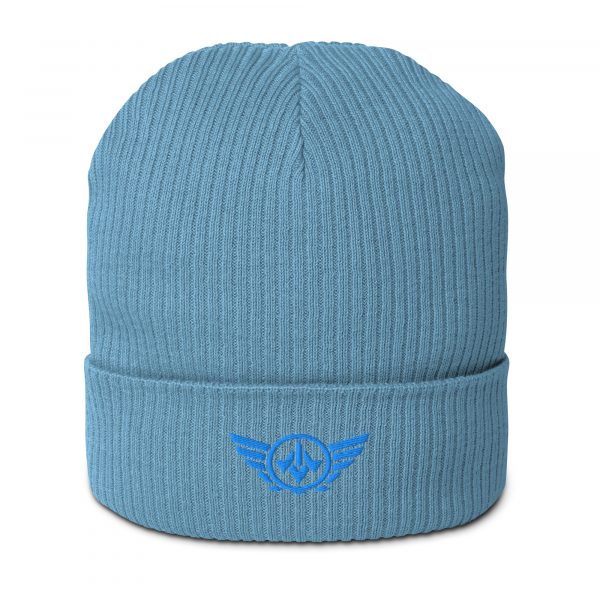 organic-ribbed-beanie-light-avio-blue-front-68b93475759af.jpg Aqua Embroidered Logo Beanie | Organic Ribbed