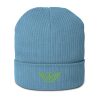 Kiwi Green Embroidered Logo Beanie | Organic Ribbed