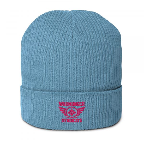 Flamingo Embroidered Brand Logo Beanie | Organic Ribbed