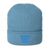 Aqua Embroidered Brand Logo Beanie | Organic Ribbed